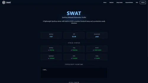 SWAT - Symfony Webpack Automation Toolkit